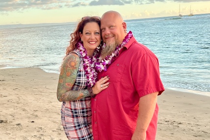 Sara and Josh on the beach